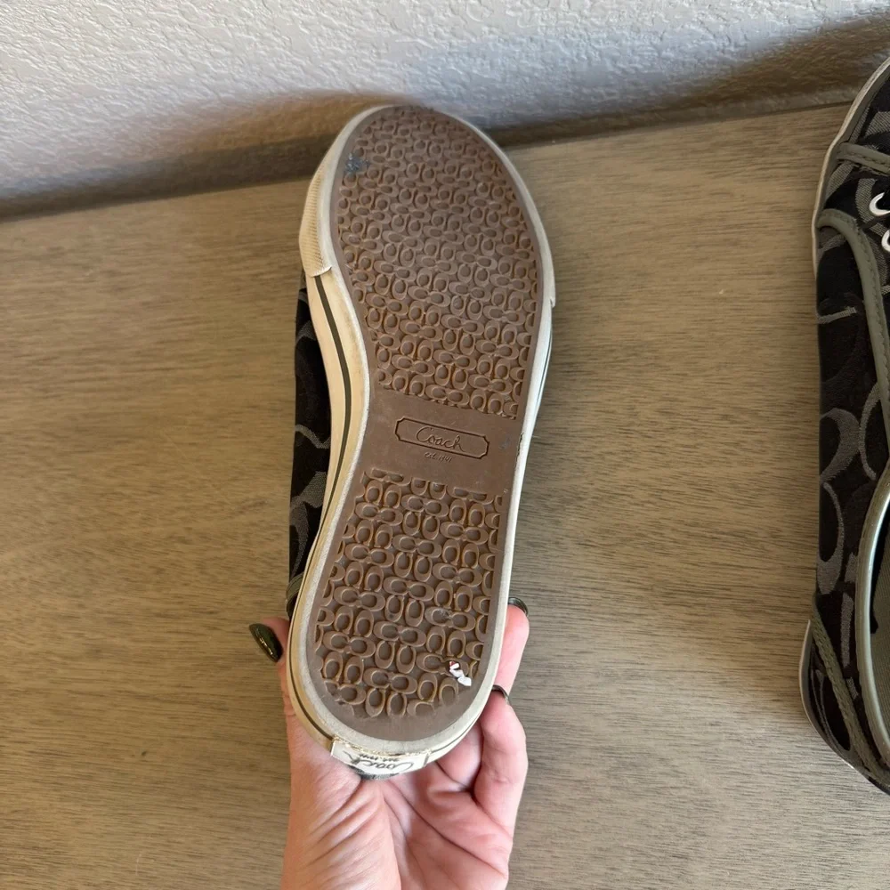 Coach Black and Gray Signature Canvas Sneakers